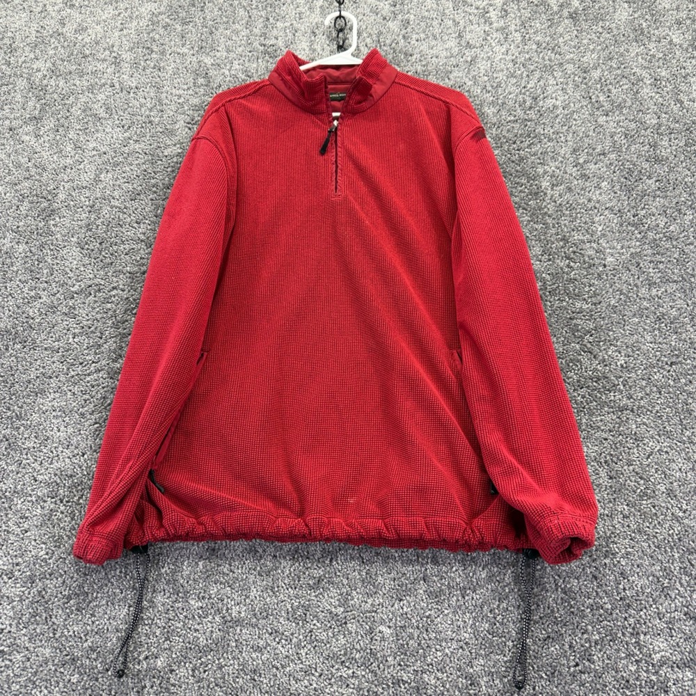 Greg Norman Pullover Mens L Red Quarter Zip Fleece